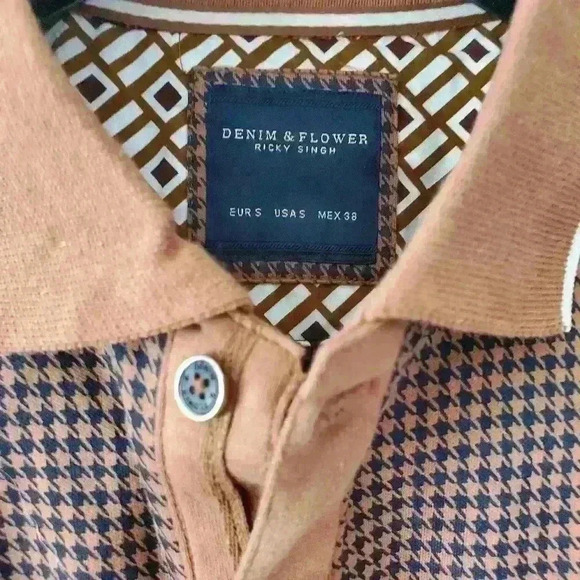 2 FOR $40. Denim and Flower vintage style men's collared shirt size small. - Picture 2 of 7